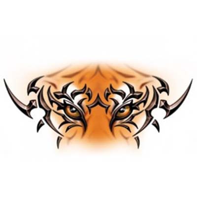 Fierce looking tribal of a tiger's eyes designs Fake Temporary Water Transfer Tattoo Stickers NO.10621